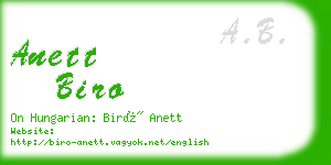 anett biro business card